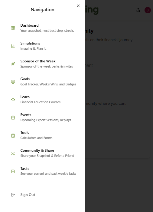 Dreamlife navigation preview